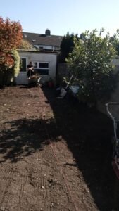 Natural paving silver birch , raised beds, new instant lawn , cladding Fencing (3)