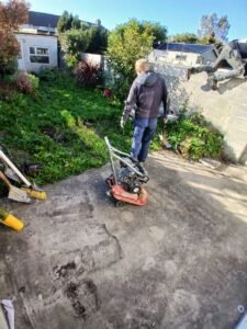 Natural paving silver birch , raised beds, new instant lawn , cladding Fencing (5)